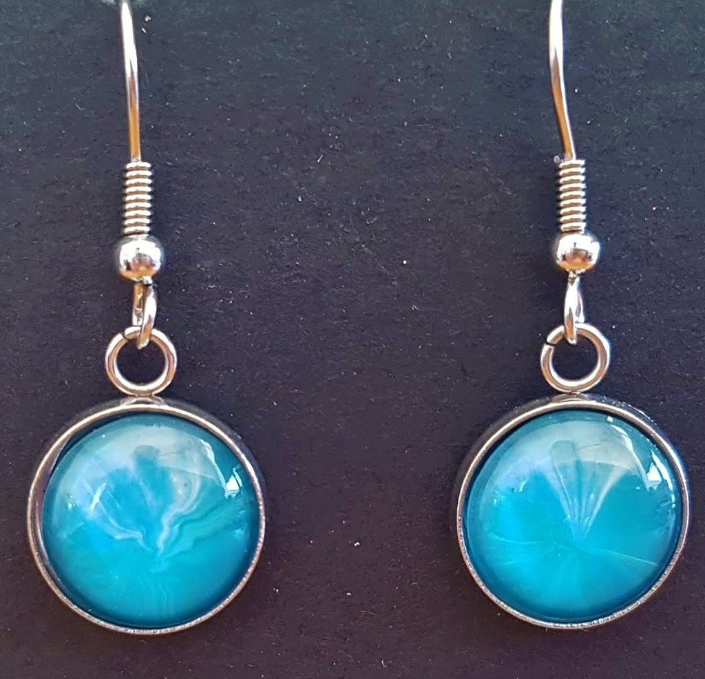 Silver Earrings - Blue