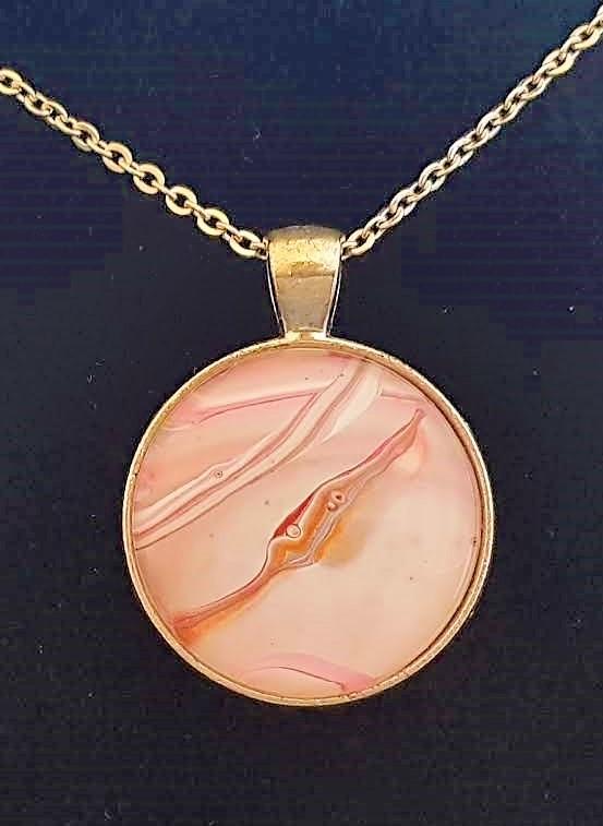 Silver Pendant - Pink, Copper